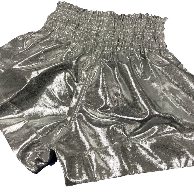 BLOOMING FLOWER MUAY THAI SHORTS WHITE XS ウェスト50cm(10cm前後伸び幅あり) 画像2