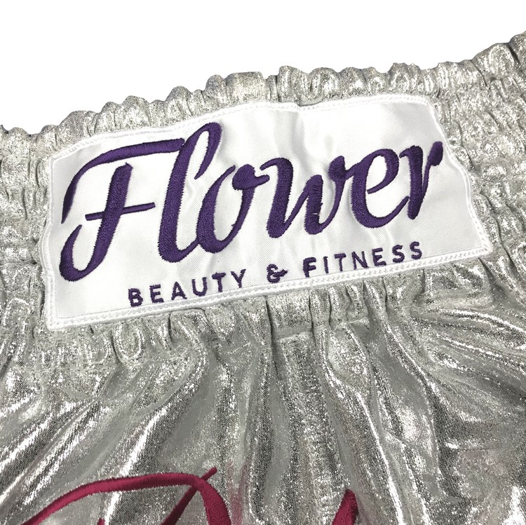 BLOOMING FLOWER MUAY THAI SHORTS WHITE XS ウェスト50cm(10cm前後伸び幅あり) 画像4