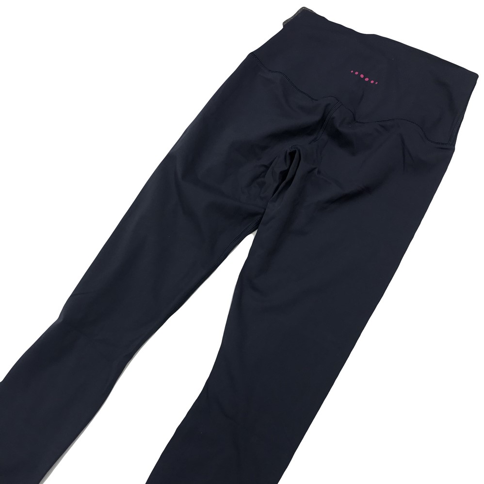 FLOWER WOMEN FITNESS ELASTIC LEGGINGS NAVY 画像3
