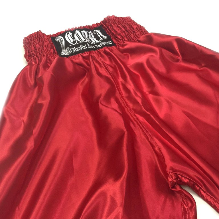 COBRA BOXING LONG SHORTS RED PLAIN S 画像3