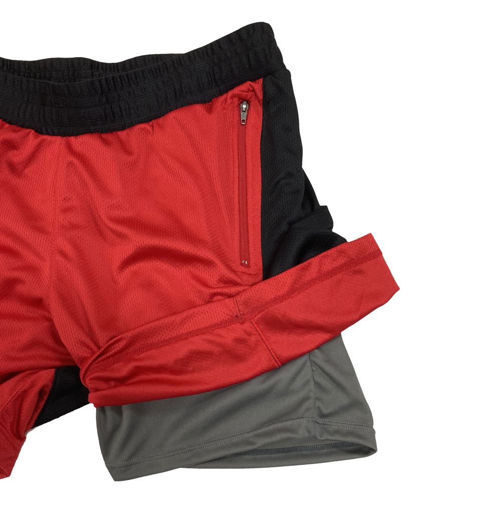 INIZIO(BABALU) POLYESTER SPORTS BERMUDA SHORTS BK/RD L 画像4