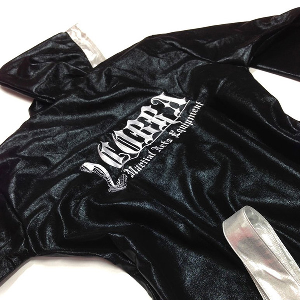 COBRA BOXING Cl-1805 BK/SL MUSKETEER BOXING GOWN 画像2