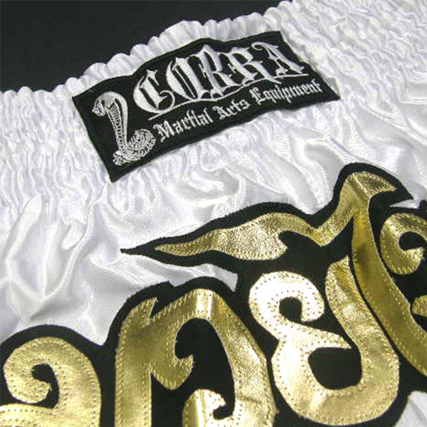 COBRA　Muay Thai Shorts ci-12 WHITE/GOLD　XS 画像3