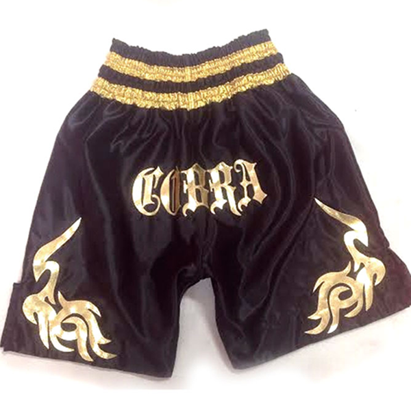 COBRA BOXING LONG SHORTS BLACK GOLD L 画像2