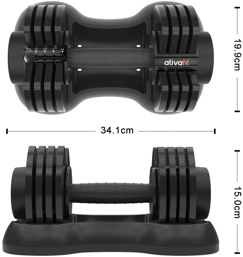 ATIVAFIT 可変式ダンベル 5kg-30kg 12段階調節 アジャスタブル