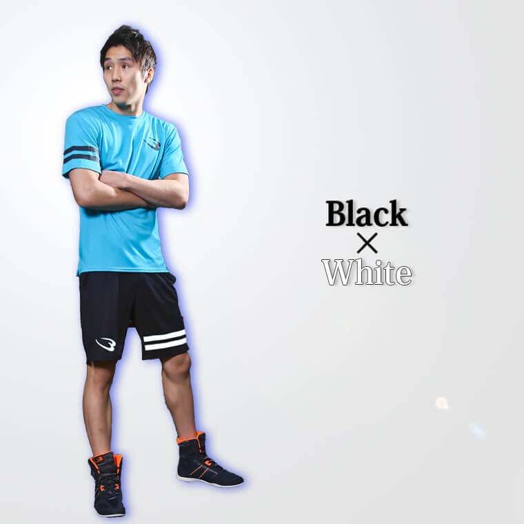 接触冷感　ＢＭ・ＤＲＹハーフパンツ（ブラック×ホワイト・２XL） 画像5