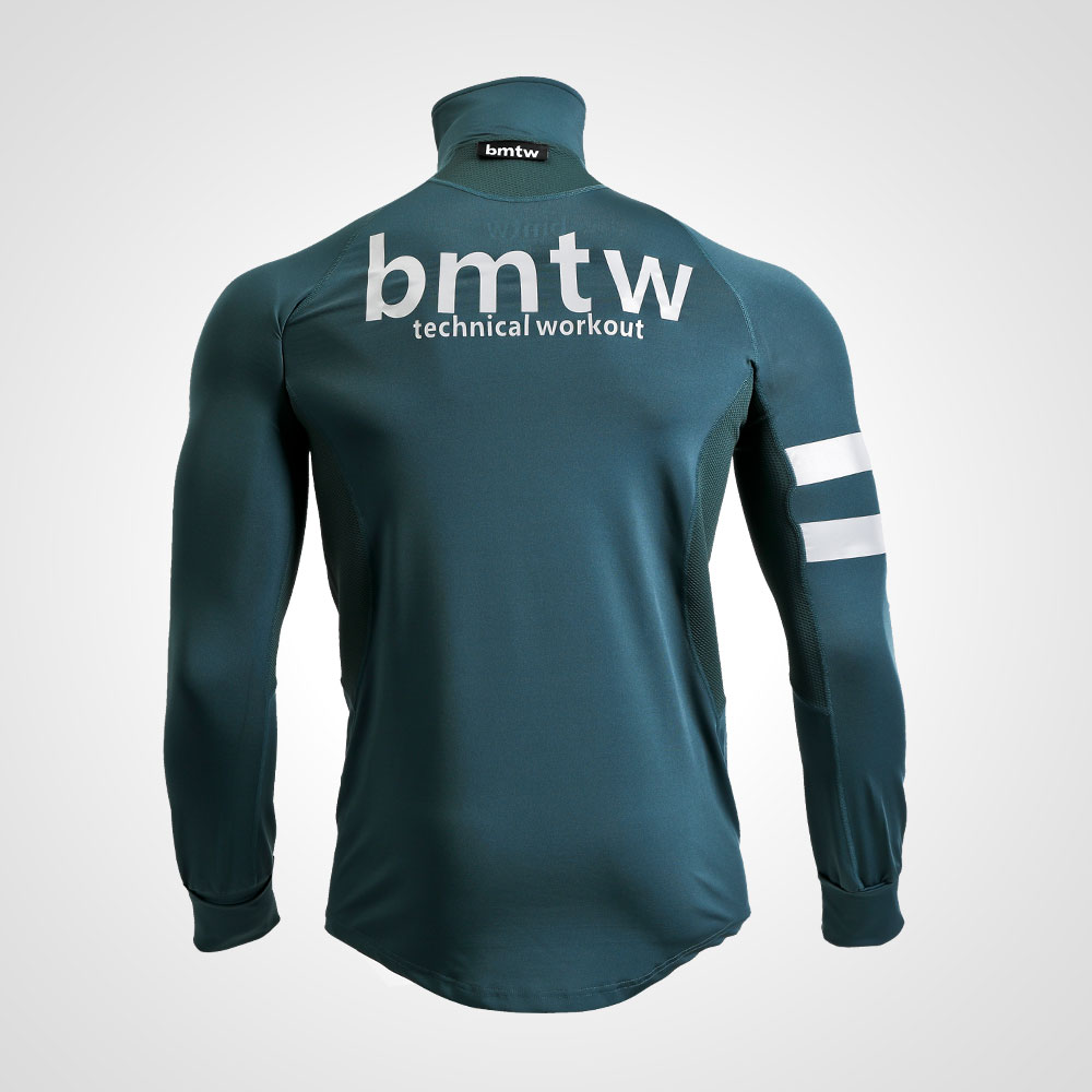 ｂｍｔｗ　ハイパーストレッチ　ハーフジップ（モスグリーン・L） 画像2