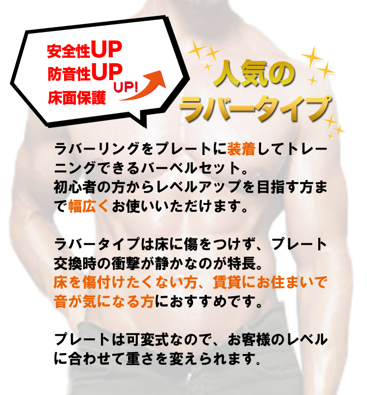 バーベル ラバータイプ (100kgセット) （カバー：赤色）（中古品） 画像4