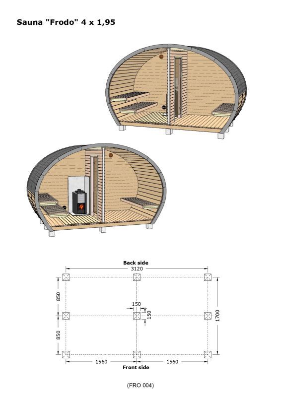 SAUNA FRODO 195 Thermowood(高温処理高耐久木材) 画像5