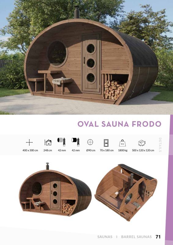 OVAL SAUNA FRODO Thermowood(高温処理高耐久木材) 画像4