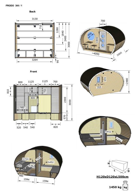 OVAL SAUNA FRODO Thermowood(高温処理高耐久木材) 画像6