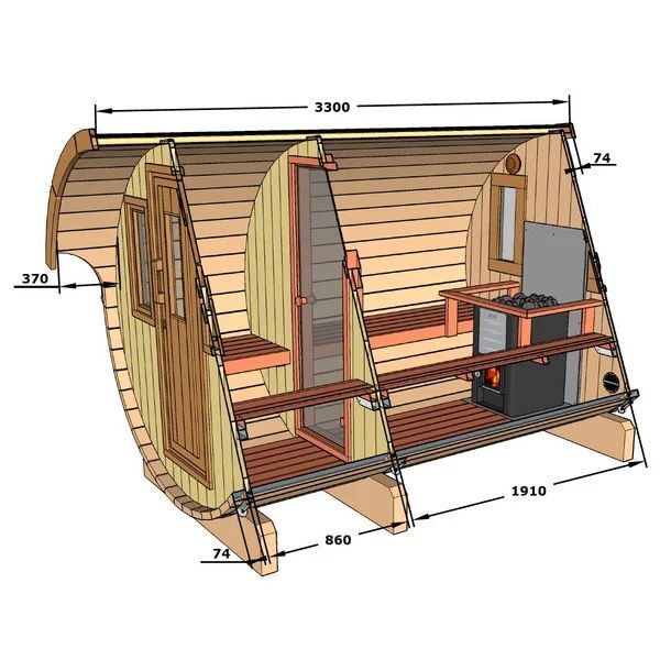 SAUNA 330 with Terrace:Thermowood (高温処理高耐久木材） 画像7