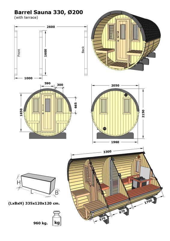 SAUNA 330 with Terrace:Thermowood (高温処理高耐久木材） 画像8