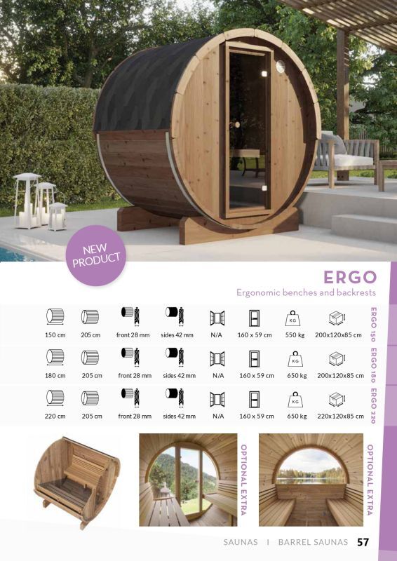 SAUNA ERGO 180 Thermowood（高温処理高耐久木材） 画像2