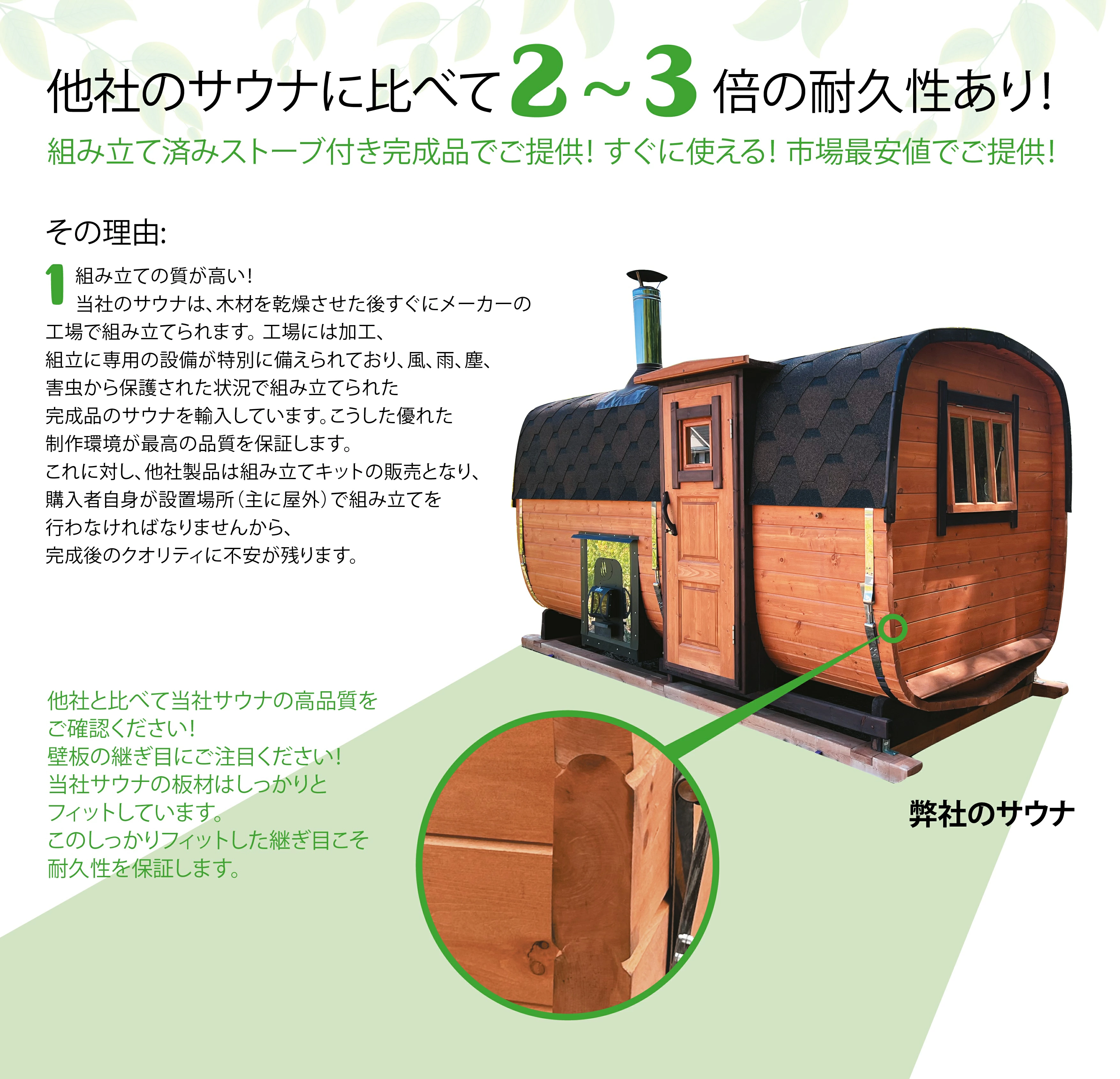 バレルサウナ HARVIAストーブ付き【2.8mх2.1m】 画像6