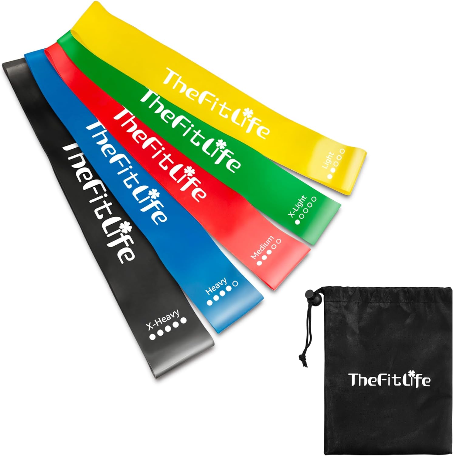 在庫セール！　T字型雲梯 5本セット 室内トレーニング 筋トレ　ダイエット TheFitLife トレーニングチューブ 5色セット（中古品）｜GYM CLOUDを