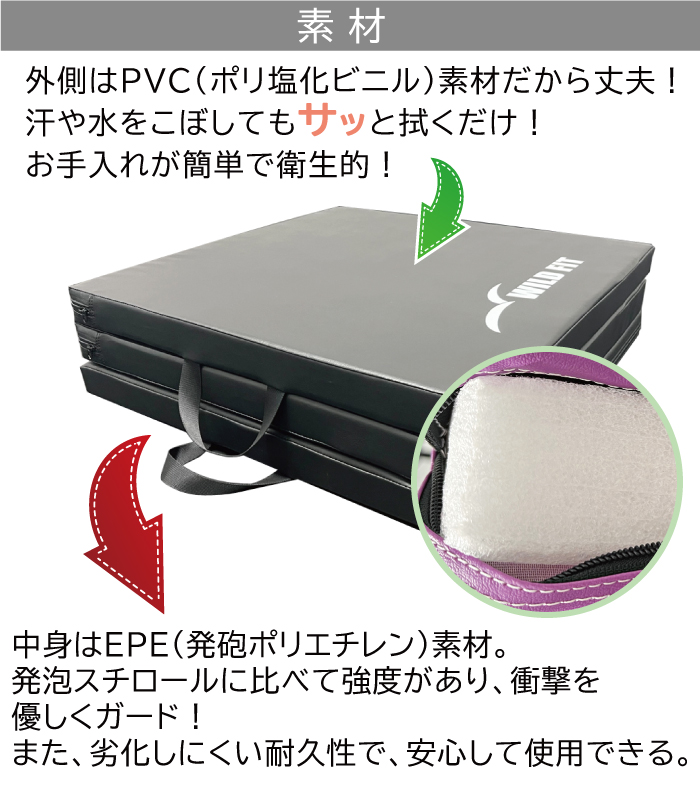 三つ折りストレッチマット（スカイブルー） 画像4