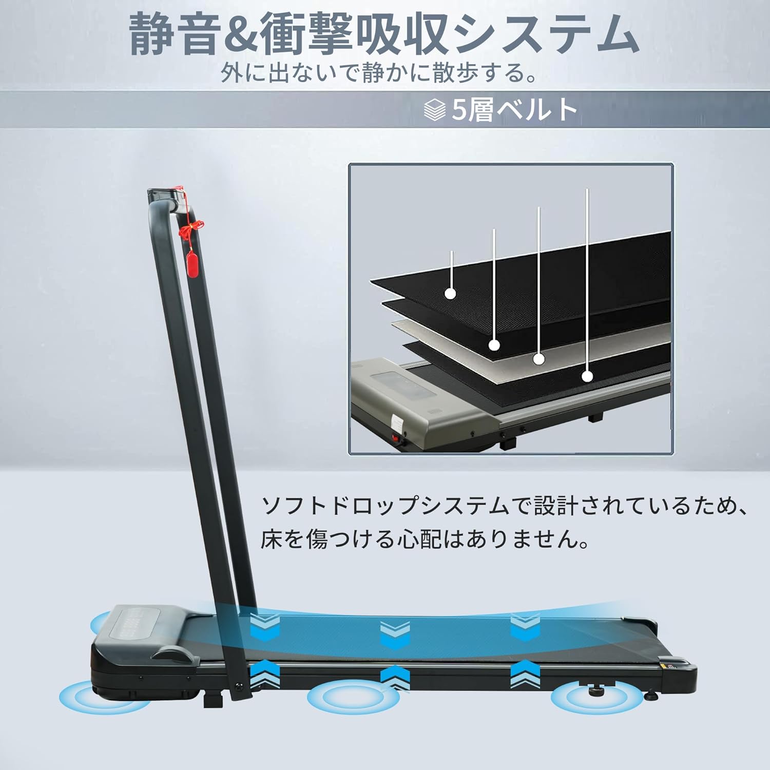 ルームランナー MAX12km(ハンドル有)「組立不要」 画像6