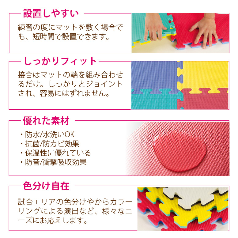リバーシブルジョイントマット 1.5cm(グリーン×イエロー) 1枚 画像5