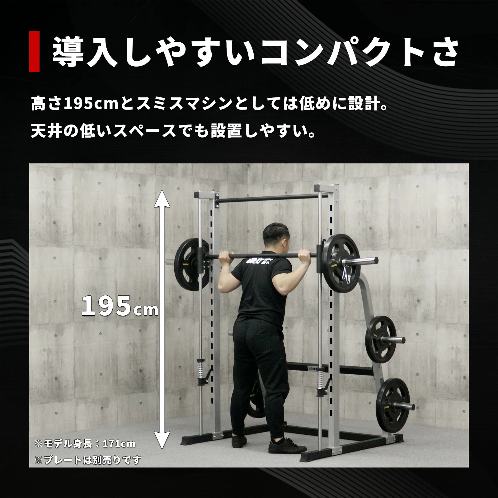 パワースミスマシン【プレートは穴径29mm/51mm両方使用可能】【スミスバー重量約16KG】 画像6