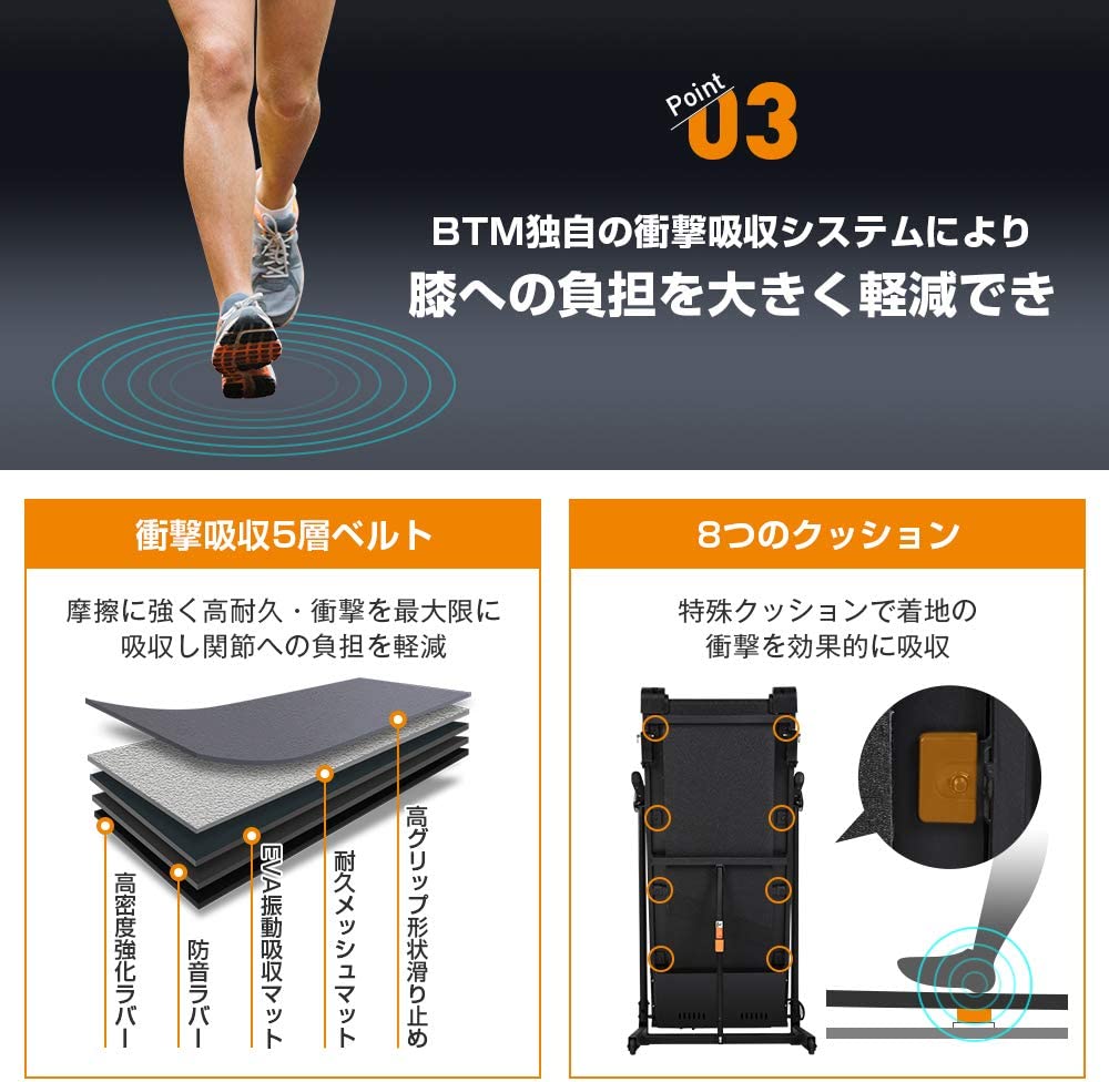 BTM 電動ランニングマシーン【2022年モデル】（中古品） 画像5