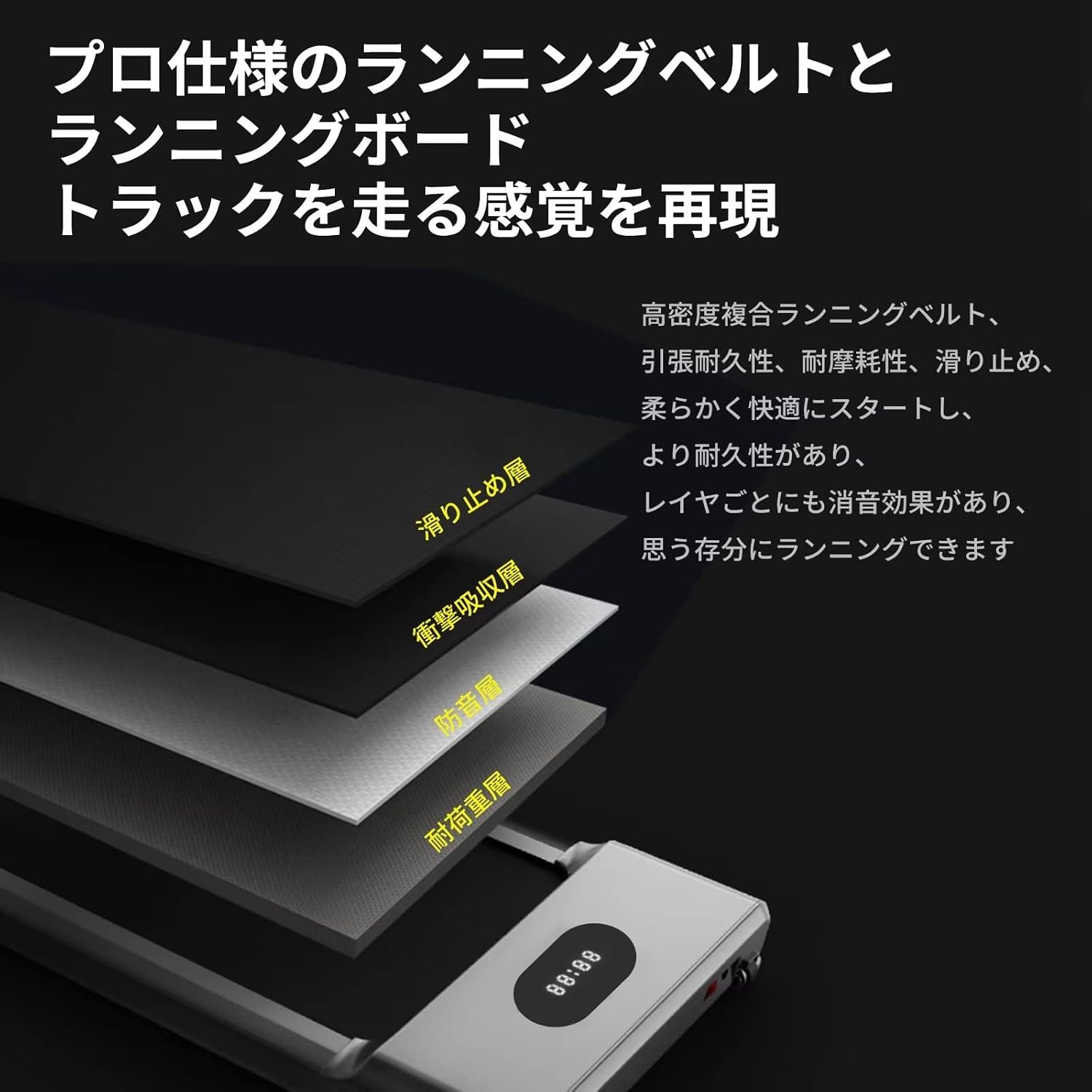 電動ルームランナー(ホワイト/薄型/組立不要)(中古品) 画像5